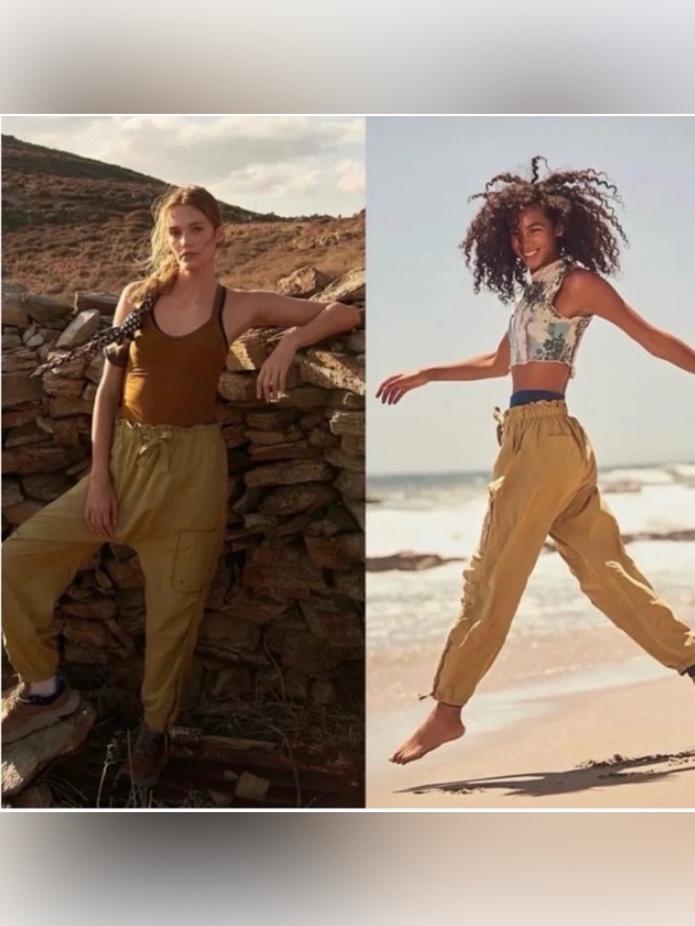 Free People Movement Spring Trekker harem jogger utility pant in khaki sage